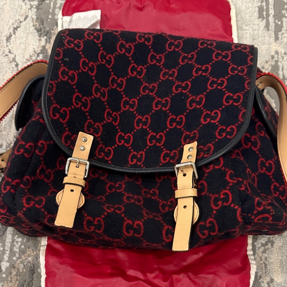 Gucci Black and Red Women's Backpack/ diaper bag